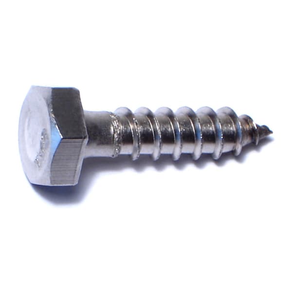 Midwest Fastener Lag Screw, 1/4 in, 1 in, Stainless Steel, Hex Hex Drive, 50 PK 50625 - main